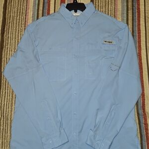 Columbia Pfg Men's Light Blue Long Sleeve Shirt